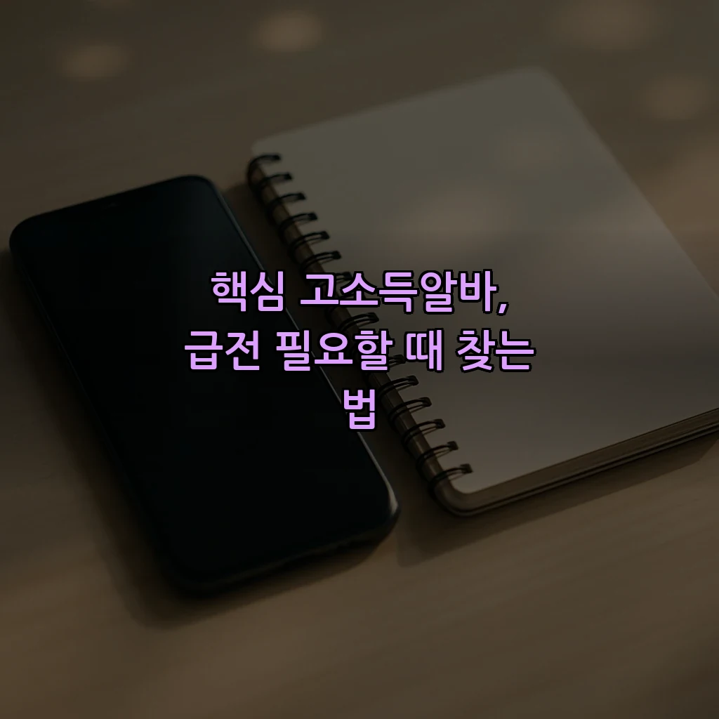 핵심 고소득알바, 급전 필요할 때 찾는 법