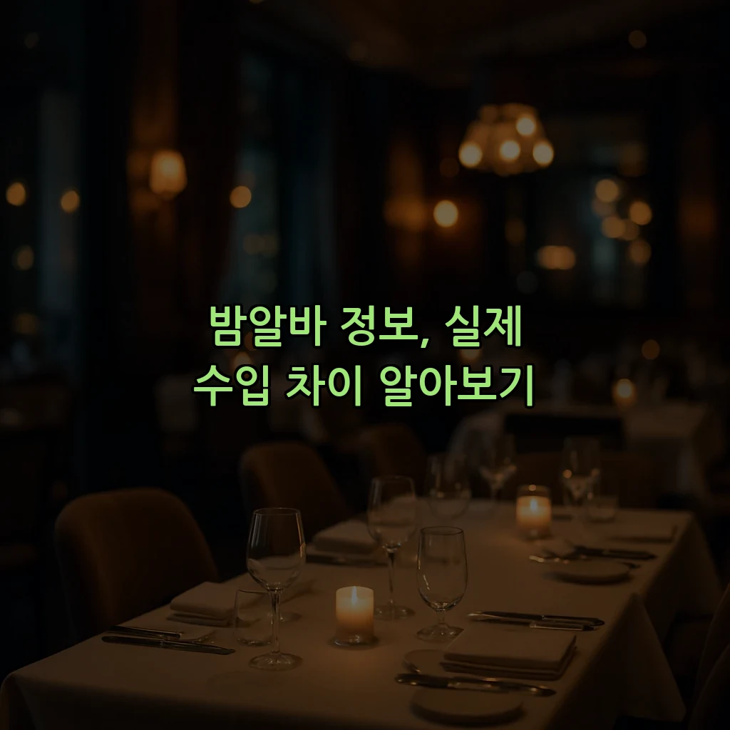 밤알바 정보, 실제 수입 차이 알아보기