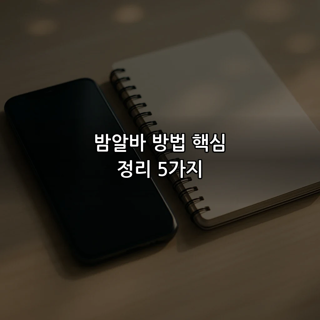 밤알바 방법 핵심 정리 5가지