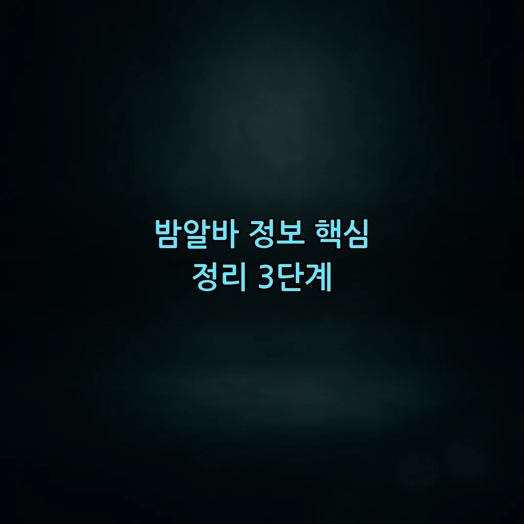 밤알바 정보 핵심 정리 3단계