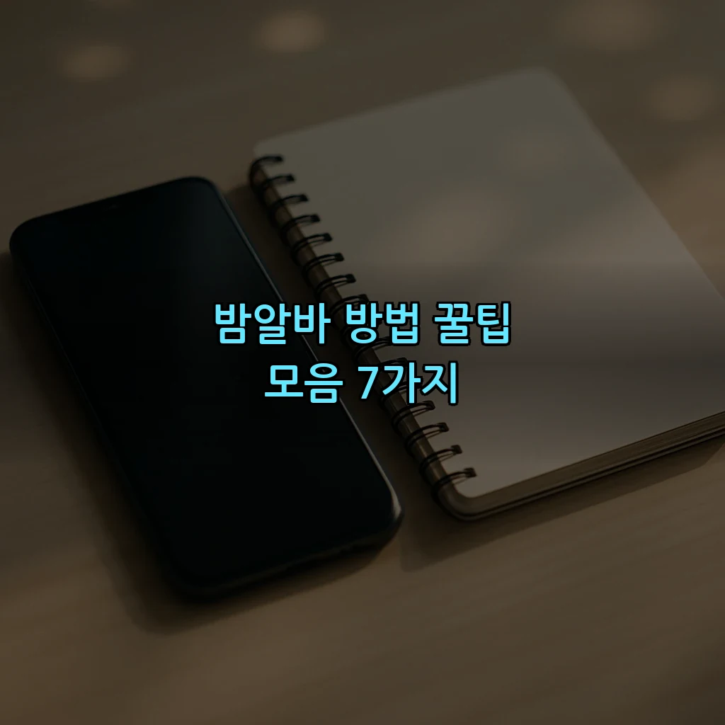 밤알바 방법 꿀팁 모음 7가지