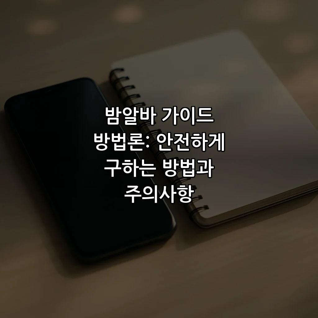 밤알바 가이드 방법론: 안전하게 구하는 방법과 주의사항