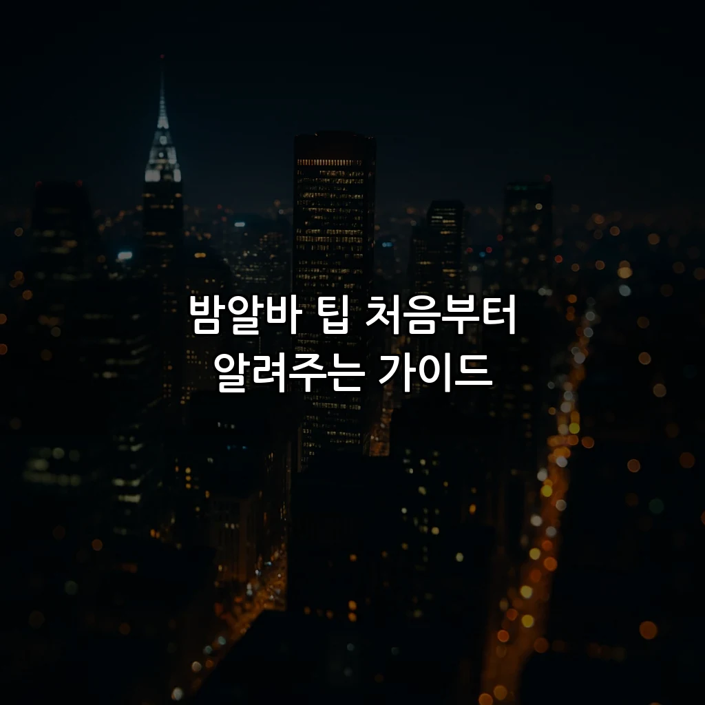 밤알바 팁 처음부터 알려주는 가이드