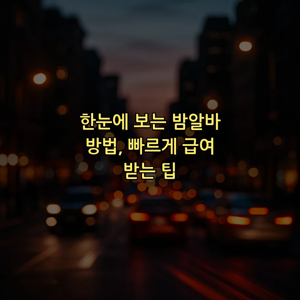 한눈에 보는 밤알바 방법, 빠르게 급여 받는 팁