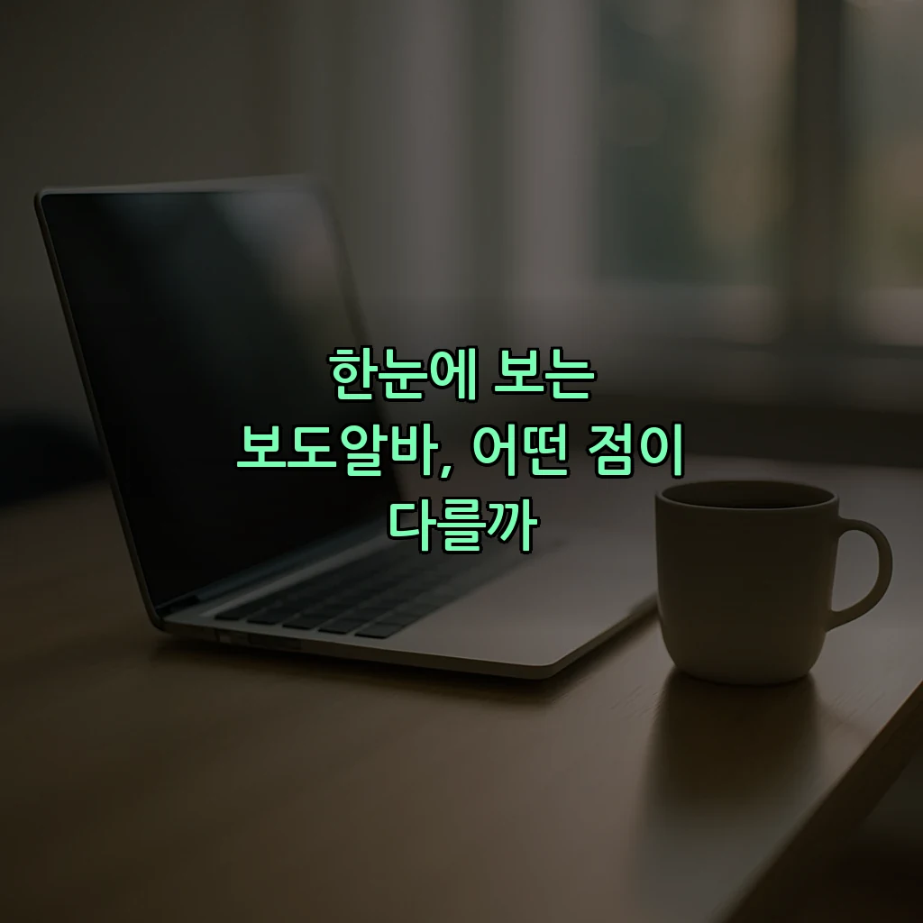 한눈에 보는 보도알바, 어떤 점이 다를까