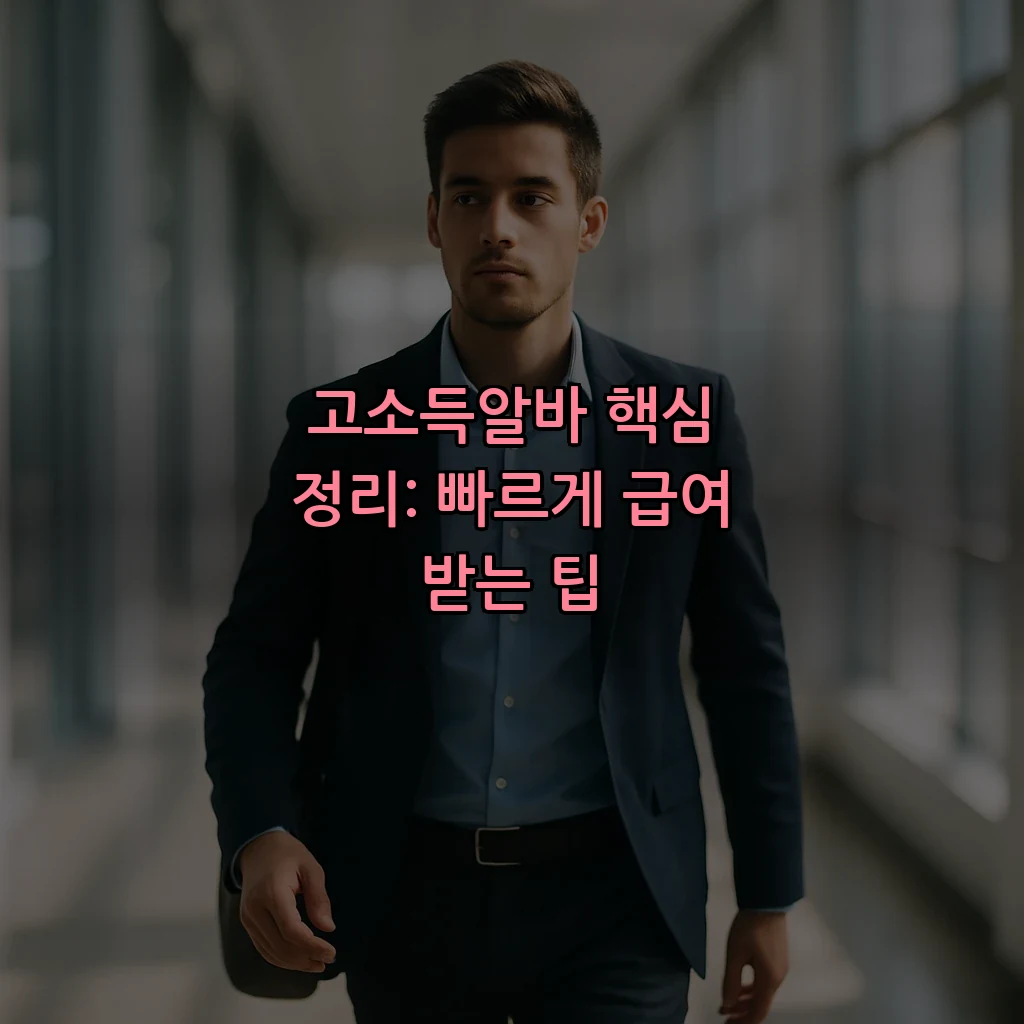 고소득알바 핵심 정리: 빠르게 급여 받는 팁