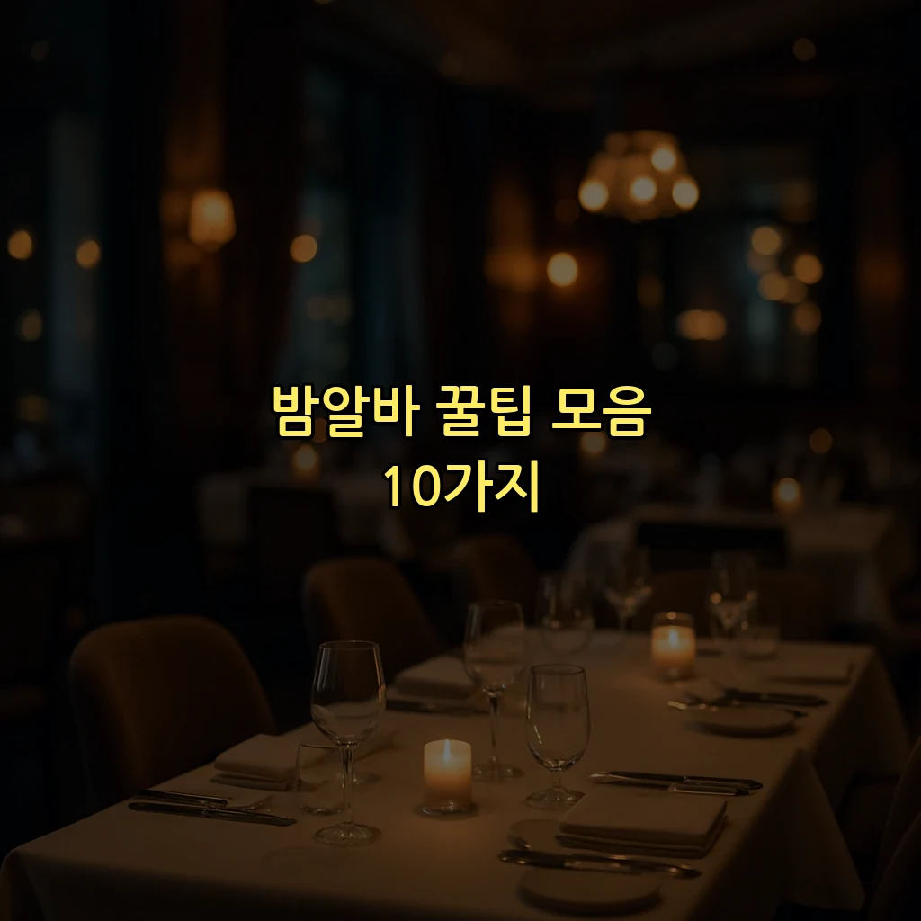 밤알바 꿀팁 모음 10가지