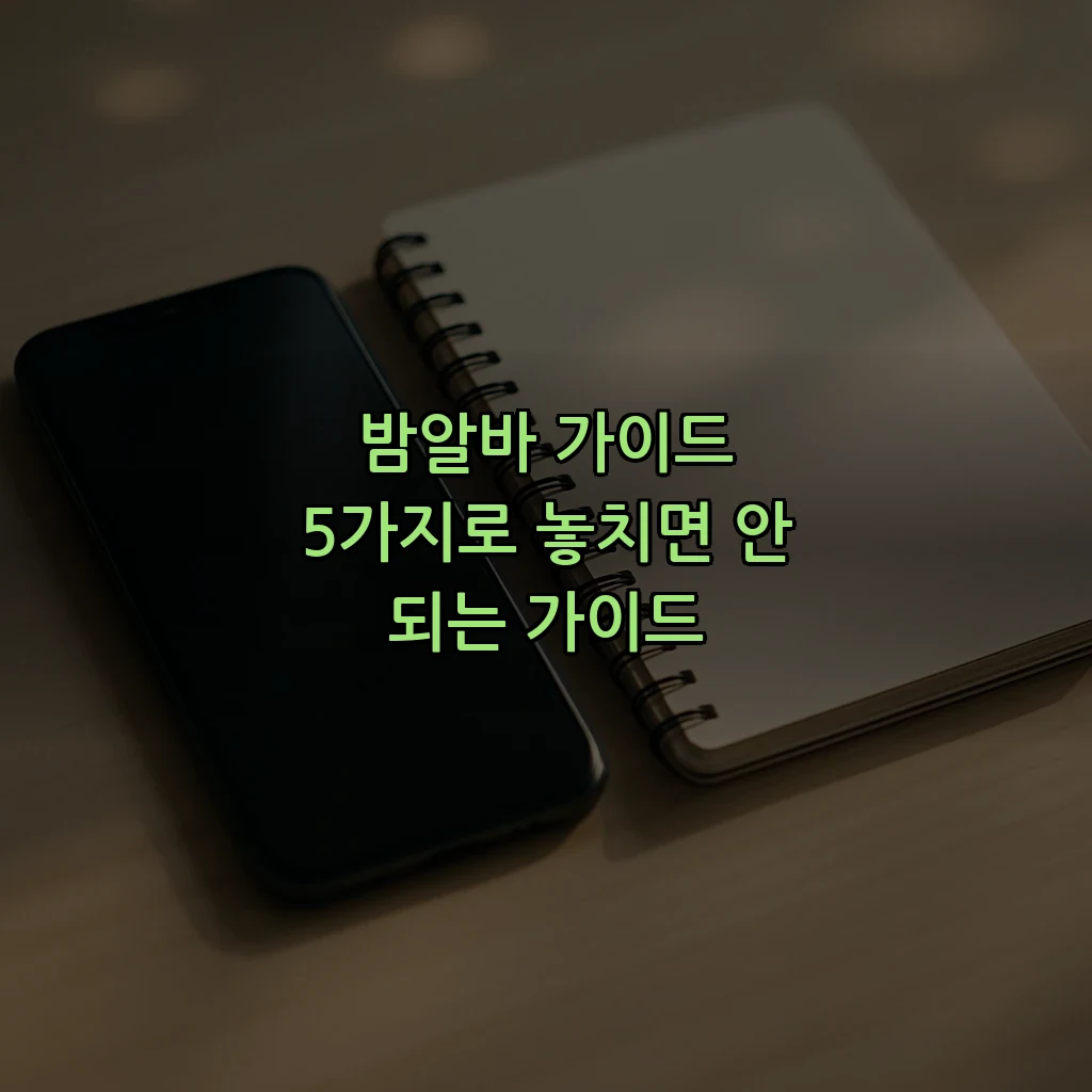 밤알바 가이드 5가지로 놓치면 안 되는 가이드