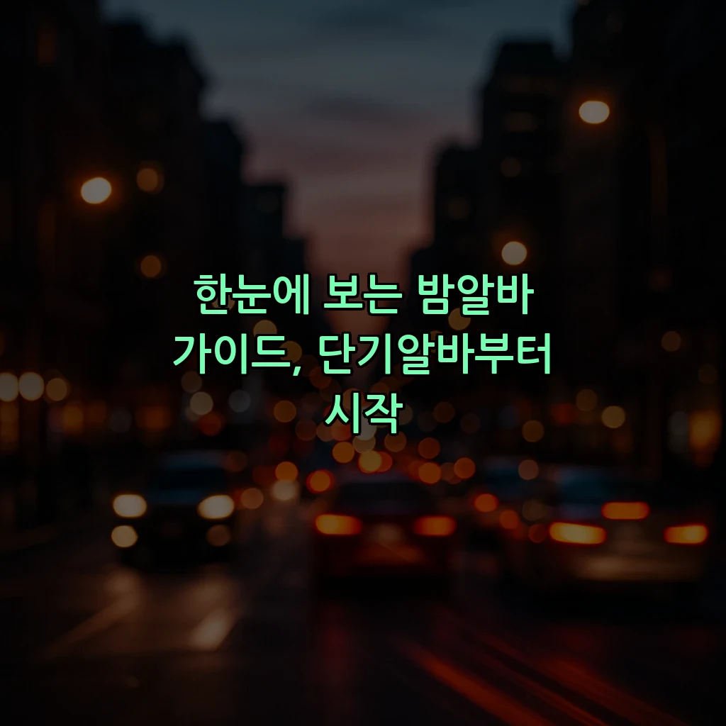 한눈에 보는 밤알바 가이드, 단기알바부터 시작