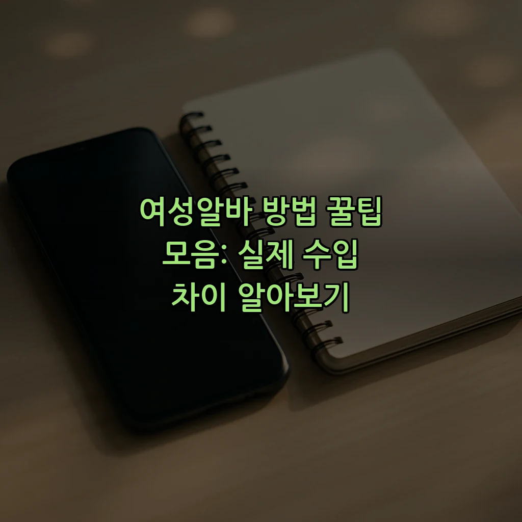 여성알바 방법 꿀팁 모음: 실제 수입 차이 알아보기