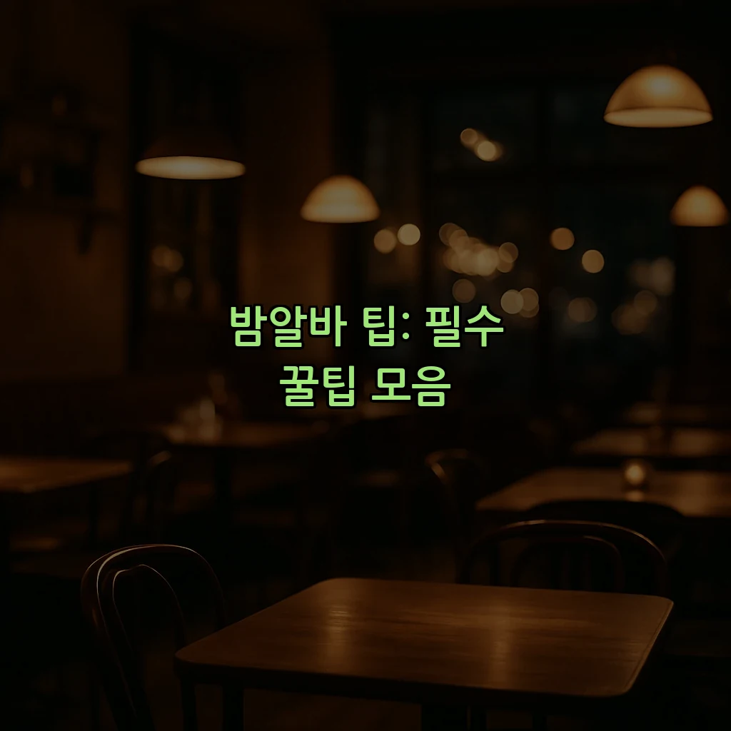 밤알바 팁: 필수 꿀팁 모음