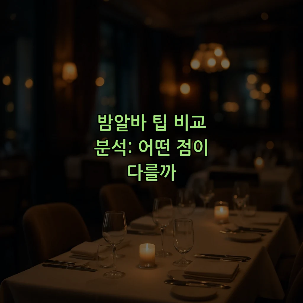 밤알바 팁 비교 분석: 어떤 점이 다를까