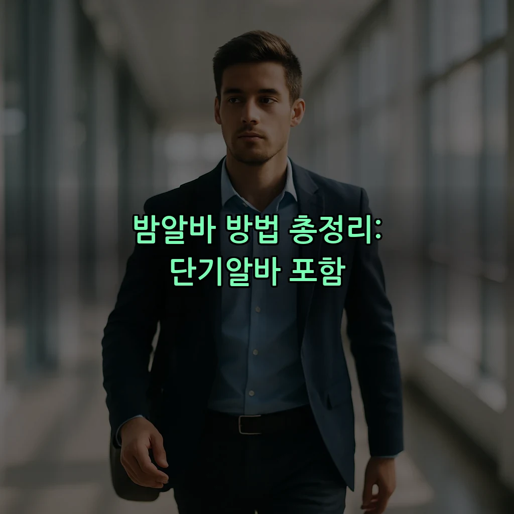 밤알바 방법 총정리: 단기알바 포함