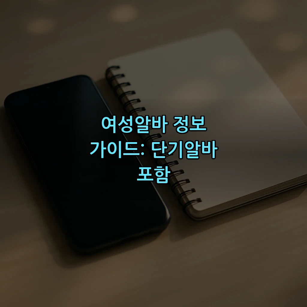여성알바 정보 가이드: 단기알바 포함