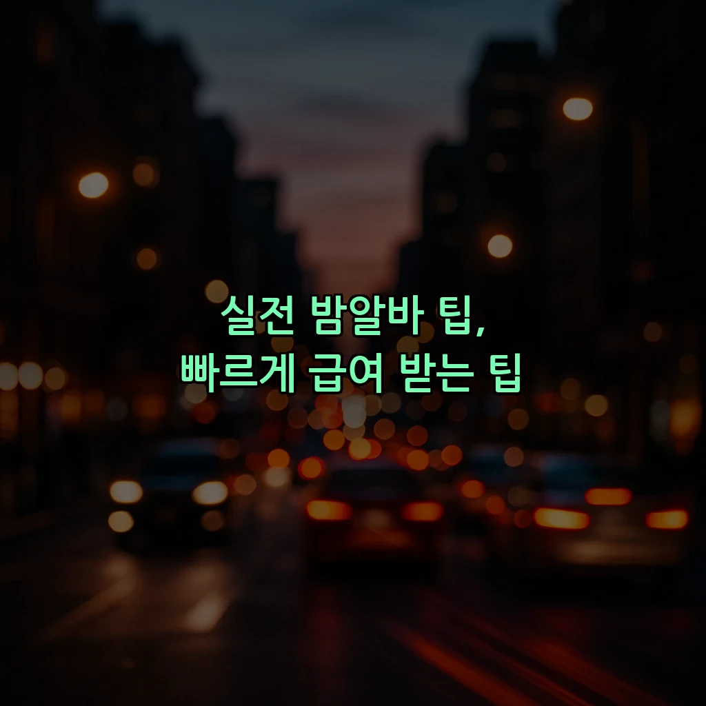 실전 밤알바 팁, 빠르게 급여 받는 팁