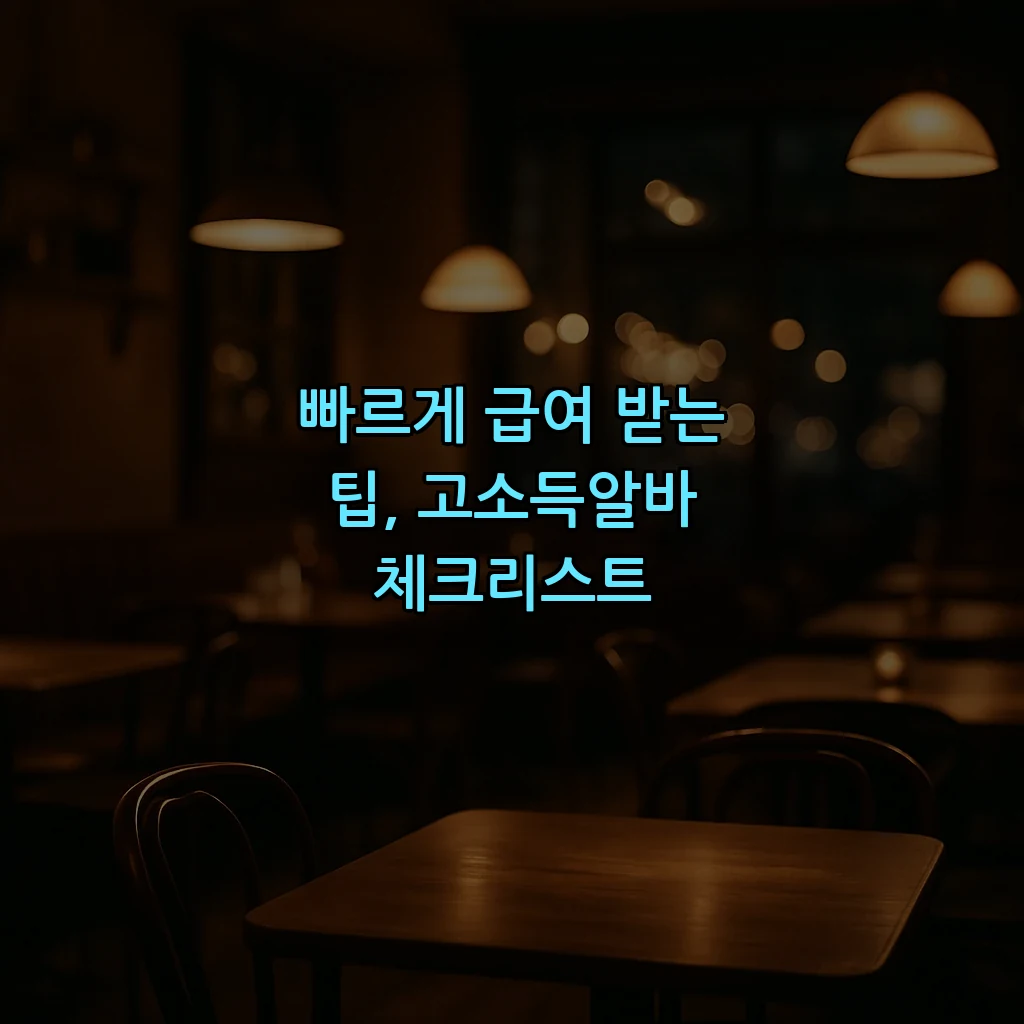 빠르게 급여 받는 팁, 고소득알바 체크리스트