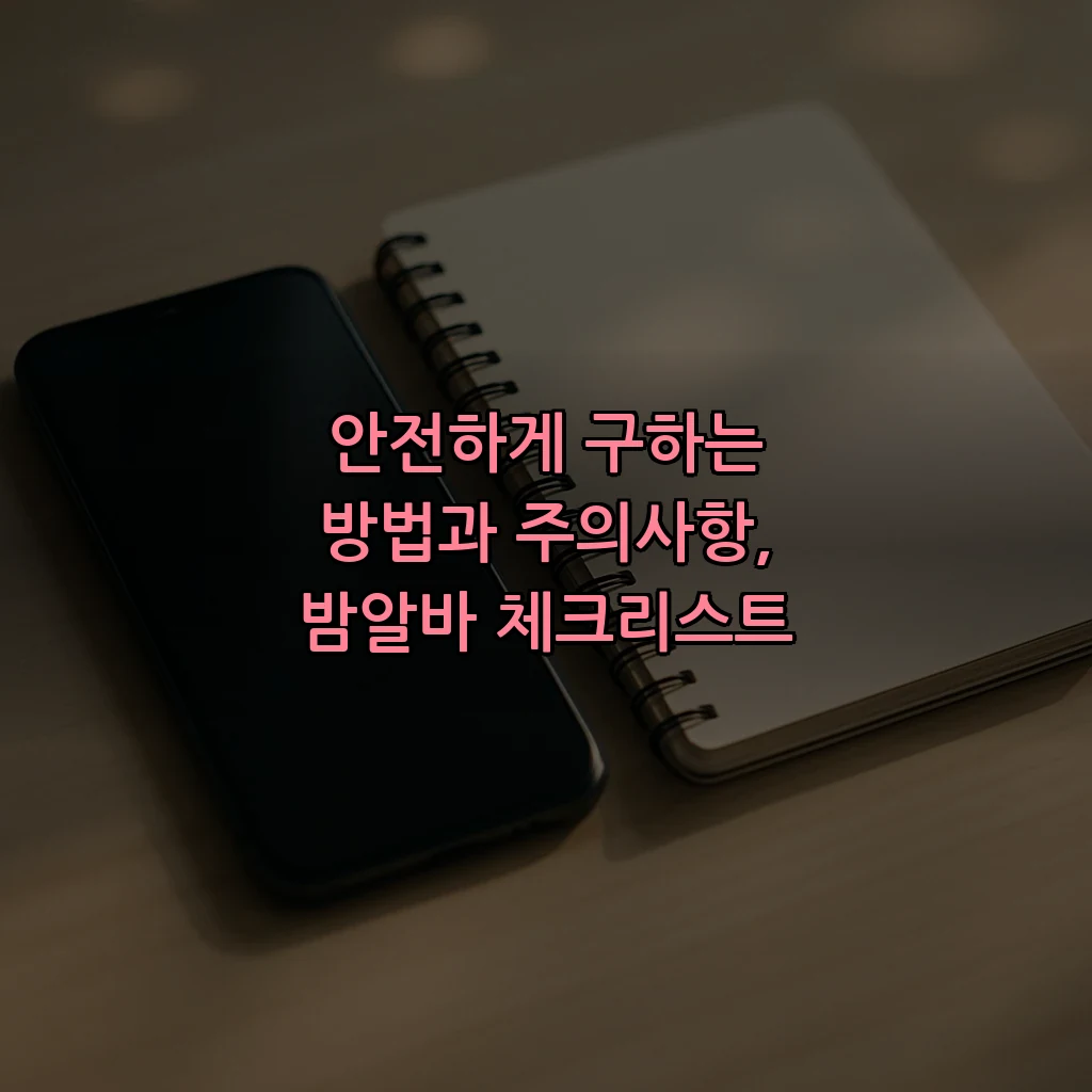 안전하게 구하는 방법과 주의사항, 밤알바 체크리스트
