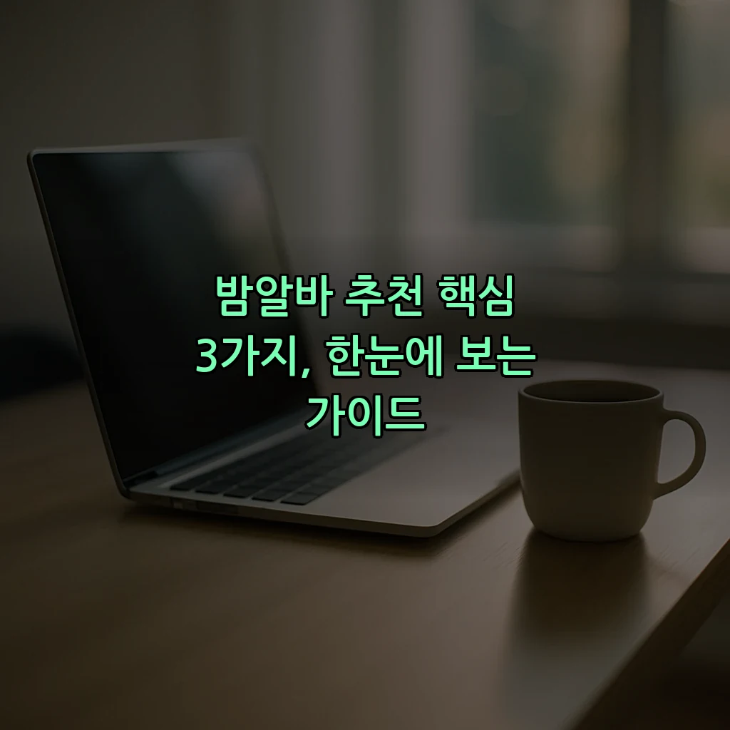 밤알바 추천 핵심 3가지, 한눈에 보는 가이드