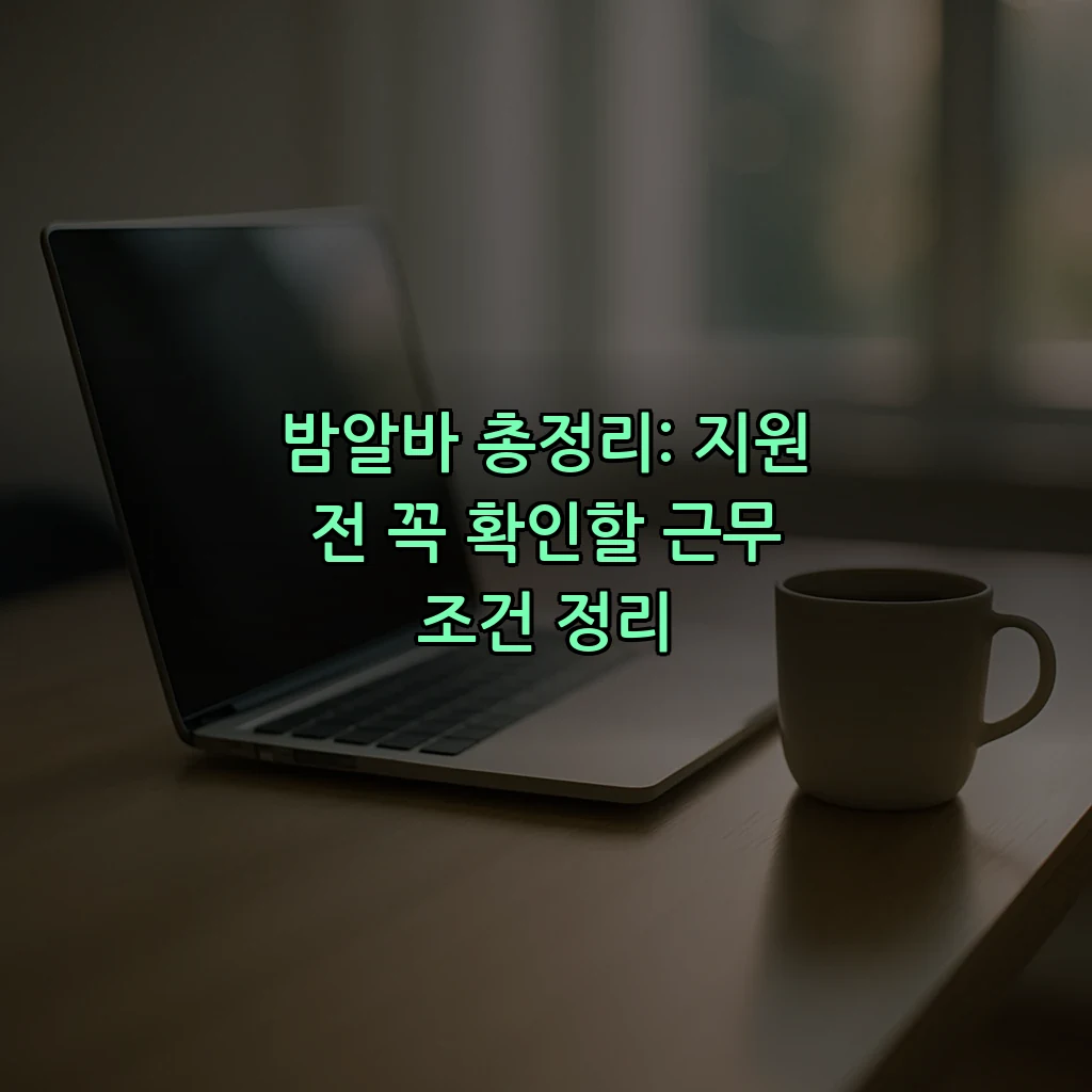 밤알바 총정리: 지원 전 꼭 확인할 근무 조건 정리