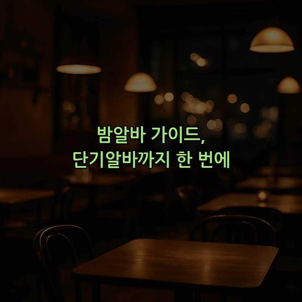 밤알바 가이드, 단기알바까지 한 번에