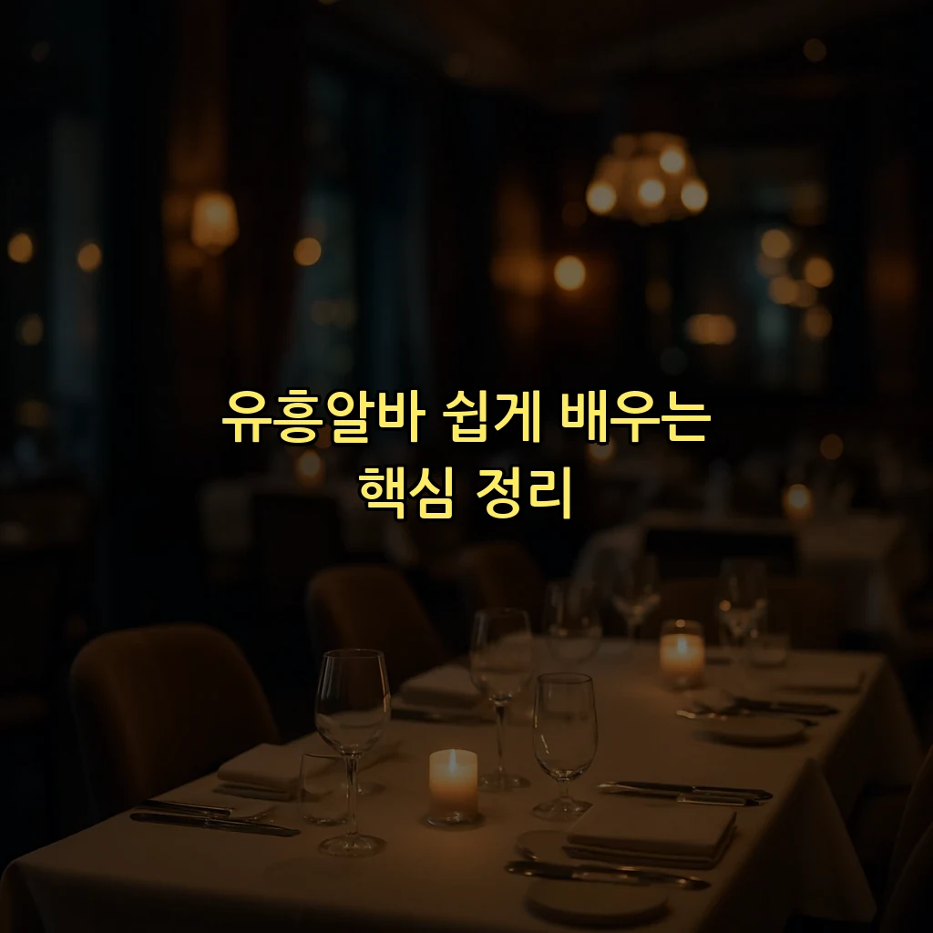 유흥알바 쉽게 배우는 핵심 정리