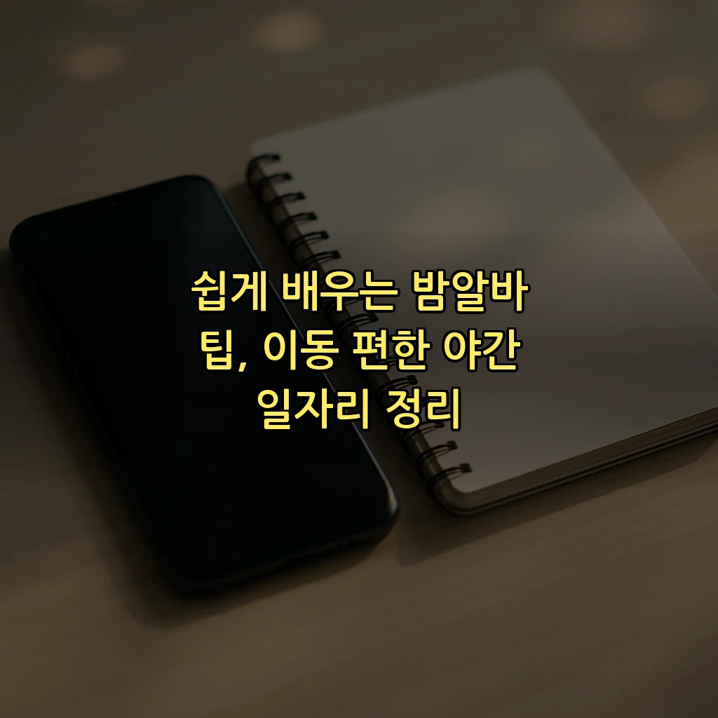 쉽게 배우는 밤알바 팁, 이동 편한 야간 일자리 정리