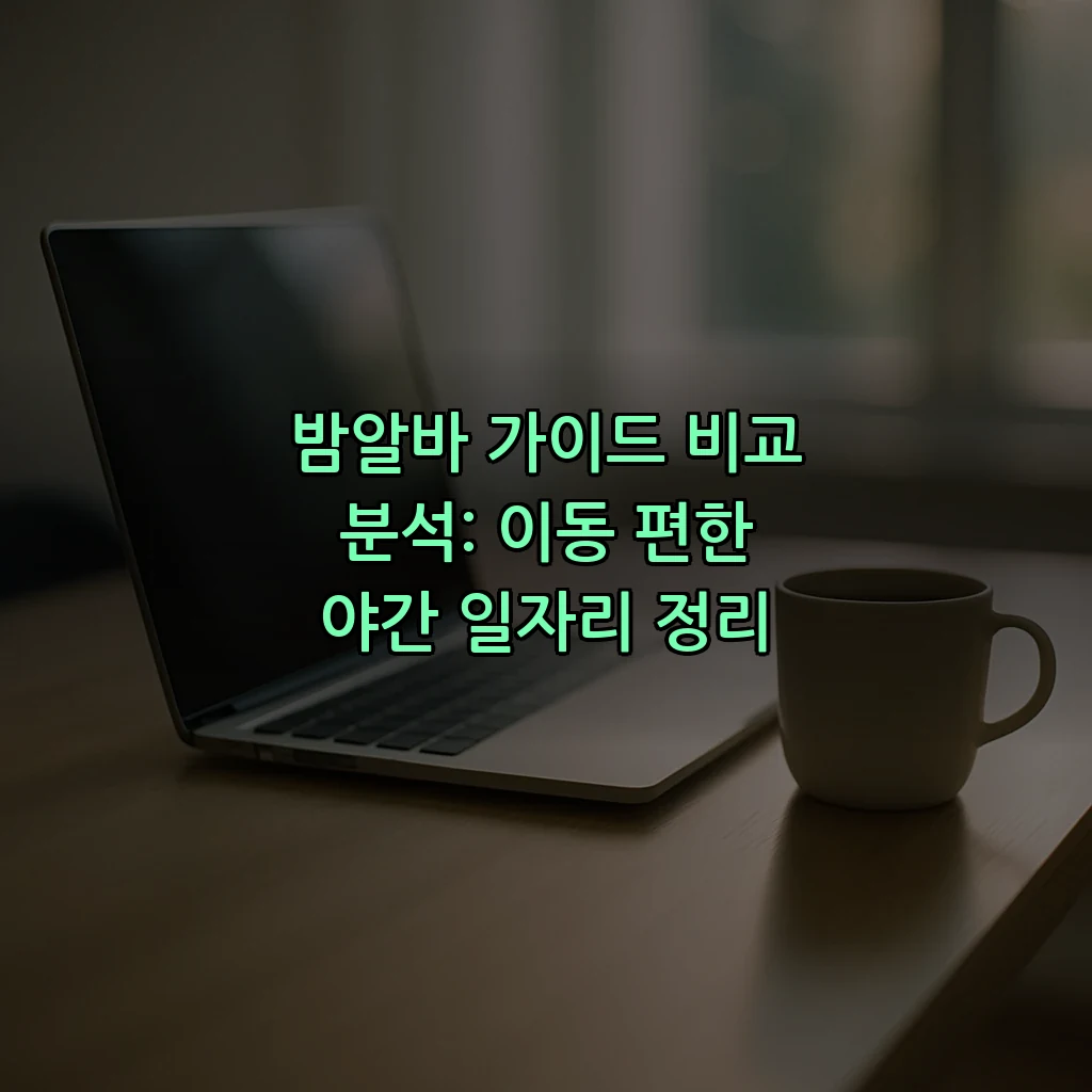 밤알바 가이드 비교 분석: 이동 편한 야간 일자리 정리