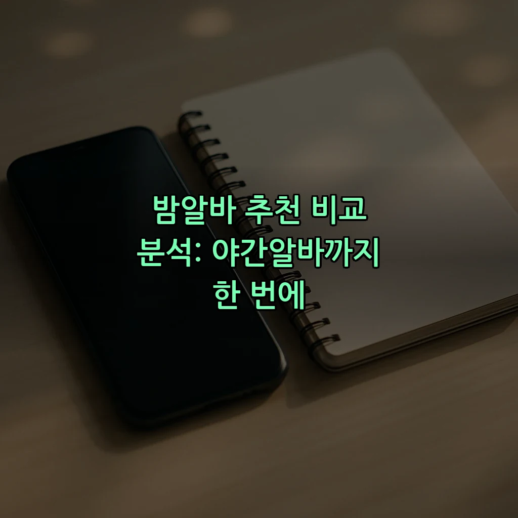 밤알바 추천 비교 분석: 야간알바까지 한 번에