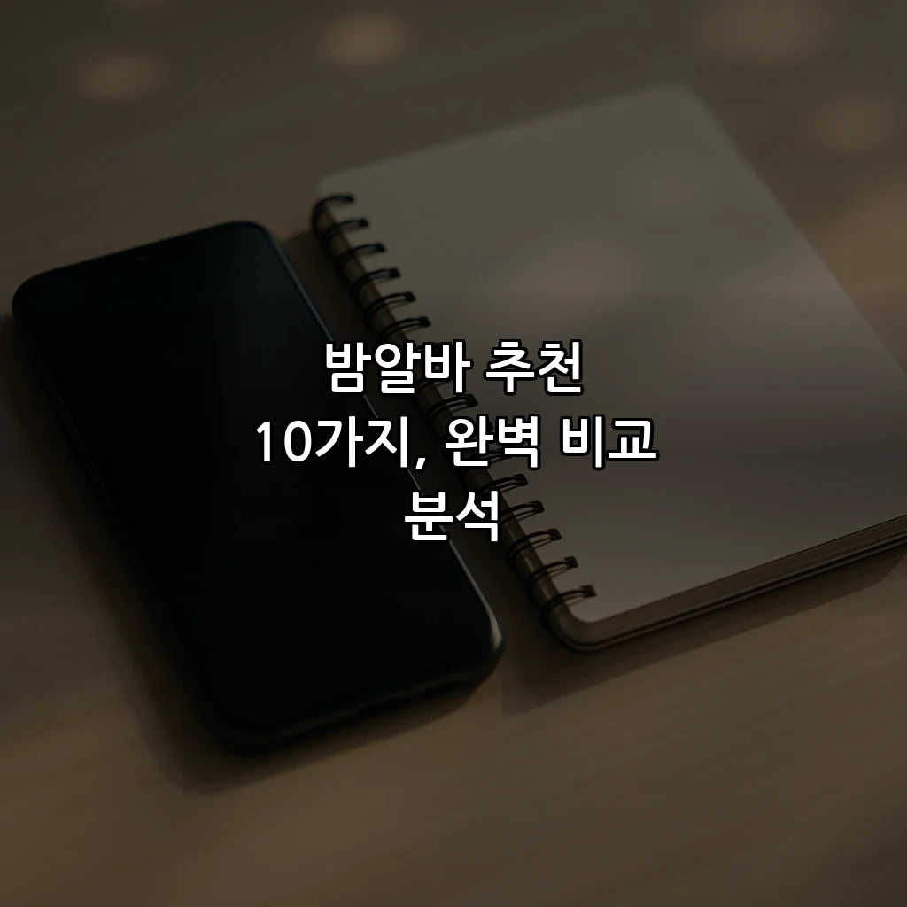 밤알바 추천 10가지, 완벽 비교 분석