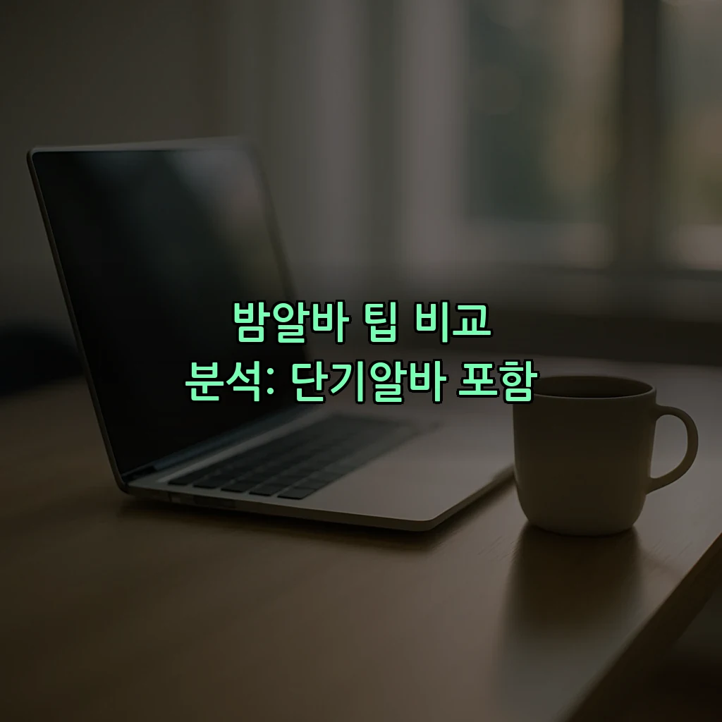 밤알바 팁 비교 분석: 단기알바 포함