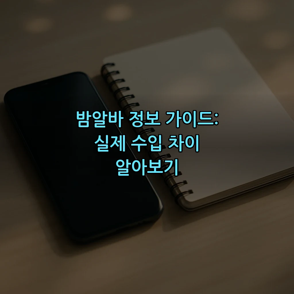 밤알바 정보 가이드: 실제 수입 차이 알아보기